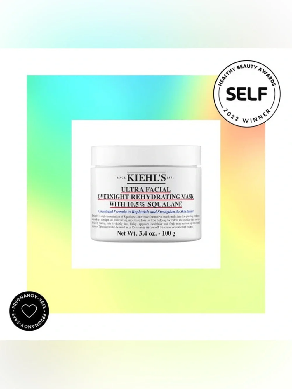 NEW Sephora Kiehl’s Ultra Facial Overnight Rehydrating Cream 10.5% Squalane acne